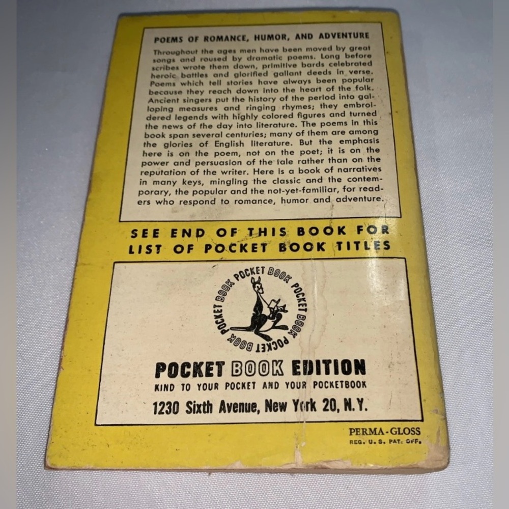The Pocket Book of Story Poems 1945 Vintage Paperback USA Louis Untermeyer - Picture 3 of 8